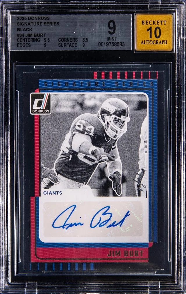 2025 Panini Donruss Jim Burt Signature Series Black #SS-JBT card image