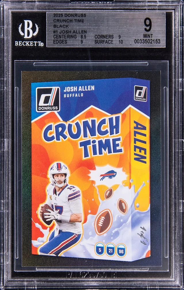 2025 Panini Donruss Josh Allen Crunch Time Black #1 card image
