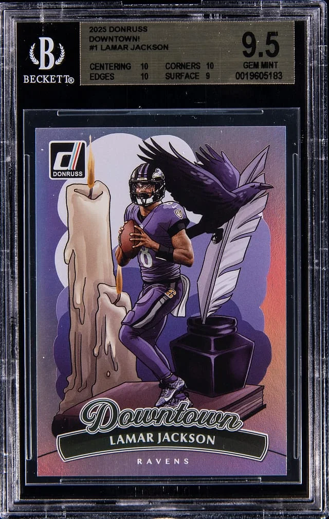 2025 Panini Donruss Lamar Jackson Downtown! #1 card image