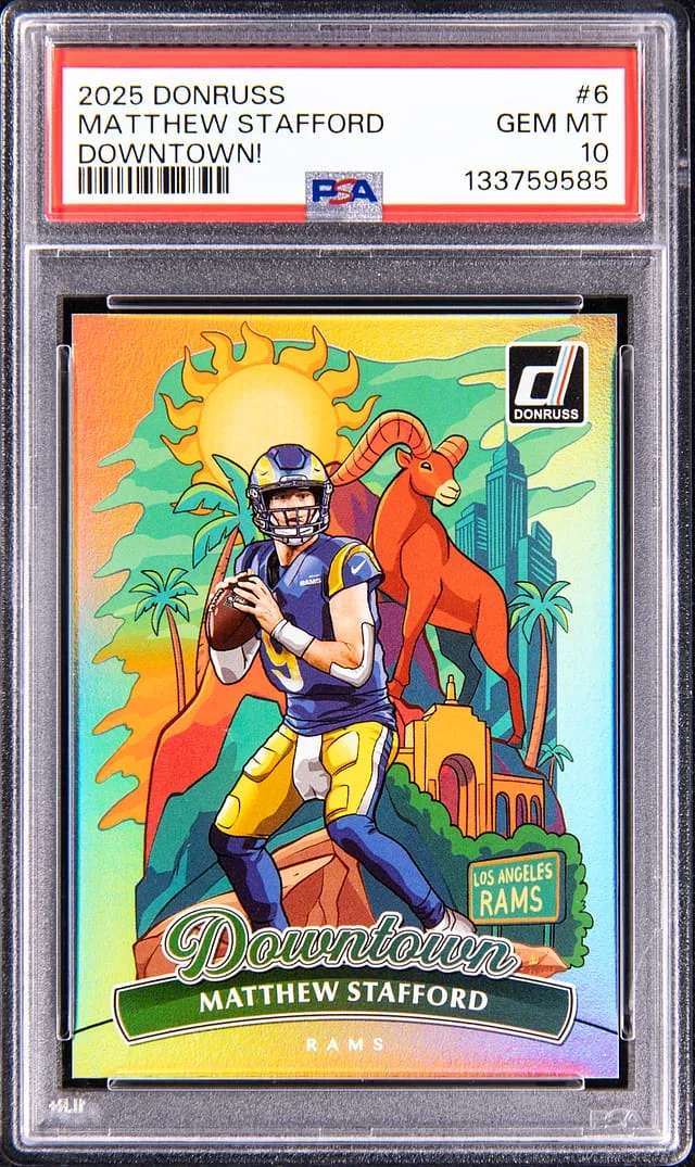 2025 Panini Donruss Mathew Stafford Downtown! #6 card image