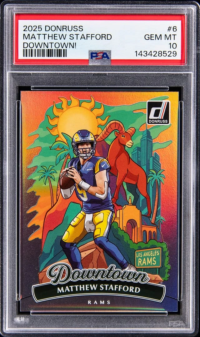 2025 Panini Donruss Matthew Stafford Downtown #6 card image