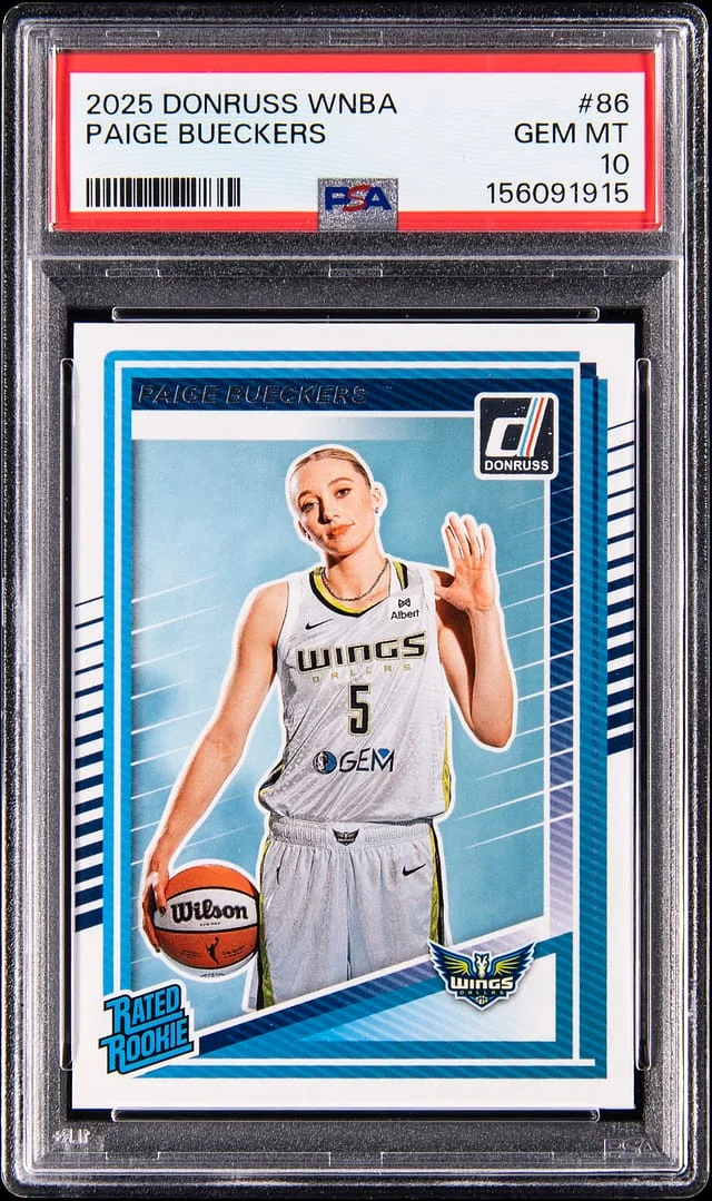 2025 Panini Donruss Paige Bueckers WNBA Rated Signatures Gold Laser #86 card image