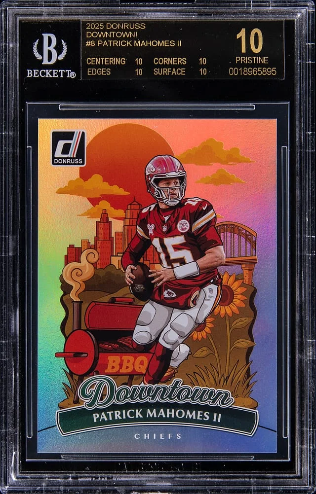 2025 Panini Donruss Patrick Mahomes II Downtown! #8 card image
