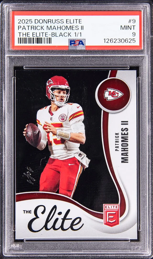 2025 Panini Donruss Patrick Mahomes II Elite The Elite Black #9 card image