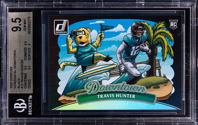 2025 Panini Donruss Travis Hunter Horizontal Downtown! #13 card image