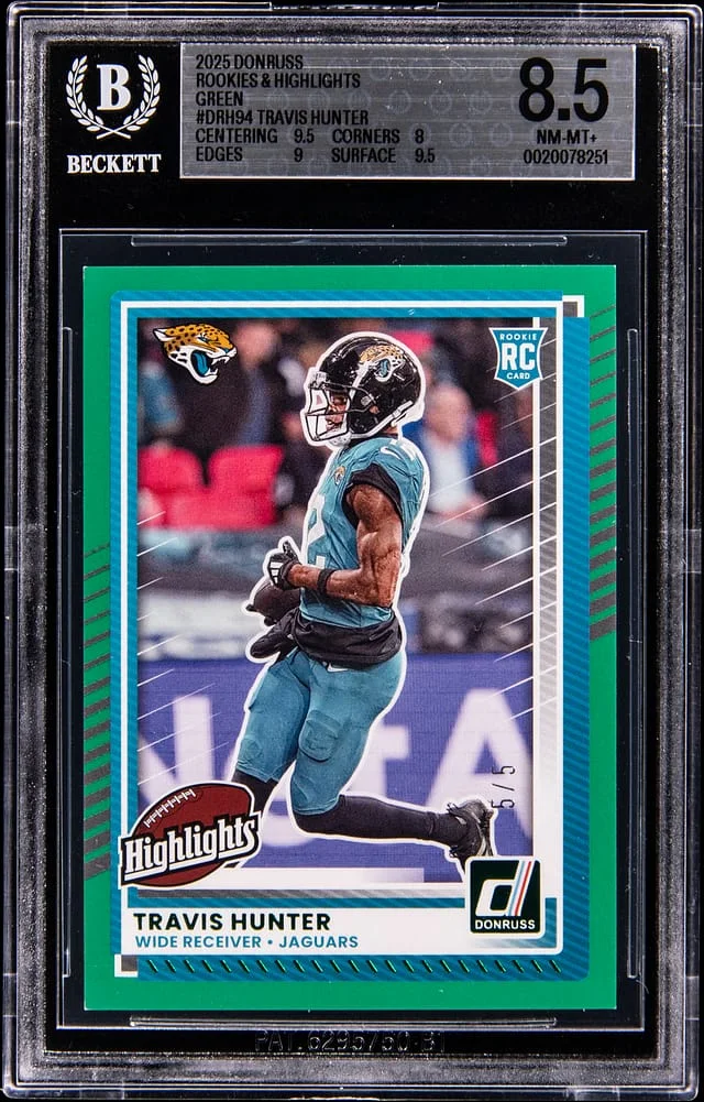 2025 Panini Donruss Travis Hunter Rookies & Highlights Green #DRH-94 card image