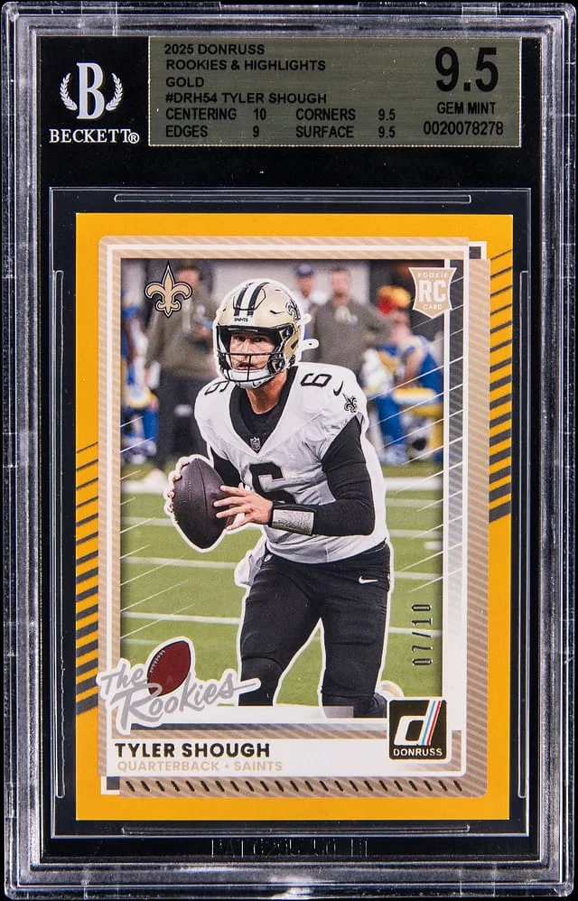 2025 Panini Donruss Tyler Shough Rookies & Highlights Gold #DRH-54 card image