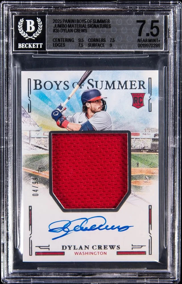 2025 Panini Dylan Crews Boys Of Summer Jumbo Material Signatures #35 card image