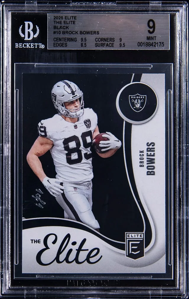 2025 Panini Elite Brock Bowers The Elite Black #10 card image