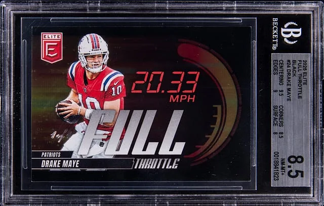 2025 Panini Elite Drake Maye Full Throttle Black #24 card image