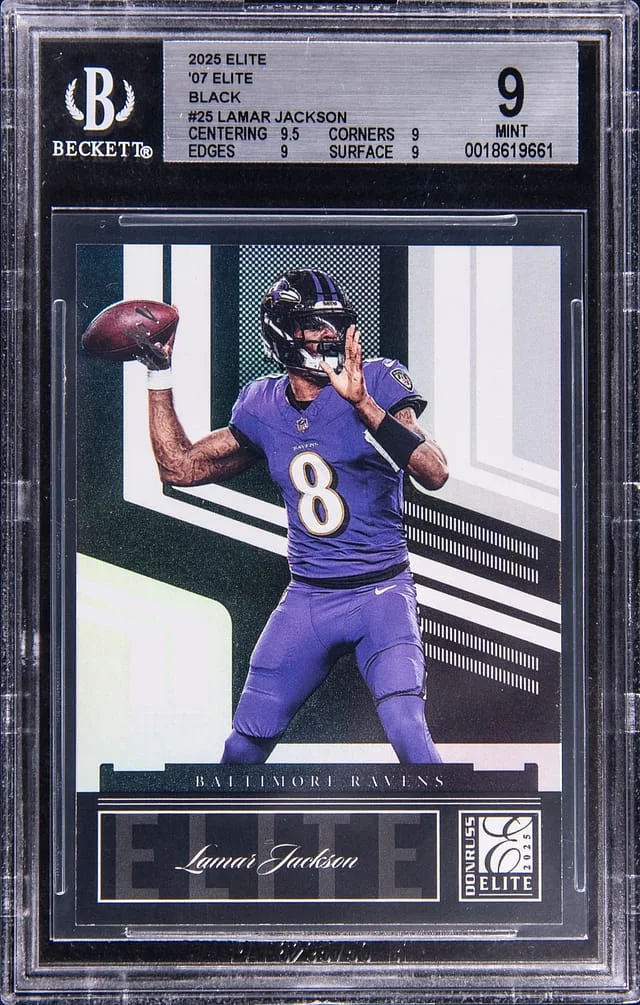 2025 Panini Elite Lamar Jackson Elite Black #25 card image