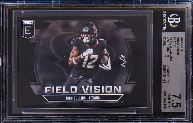 2025 Panini Elite Nico Collins Field Vision Black #3 card image