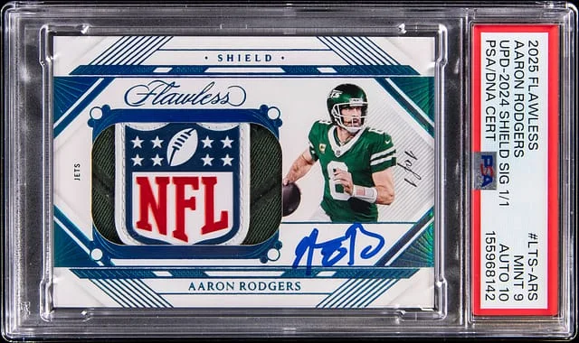 2025 Panini Flawless Aaron Rodgers Update 2024 Shield Signatures #LTS-ARS card image