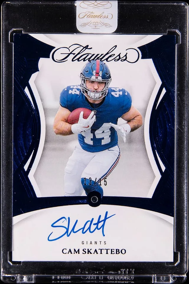 2025 Panini Flawless Cam Skattebo Gems Signature Sapphire #RGS-CSO card image