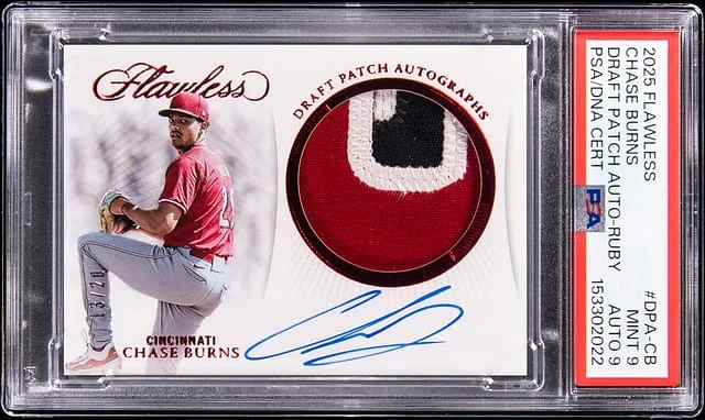2025 Panini Flawless Chase Burns Draft Patch Autographs Ruby #DPA-CB card image