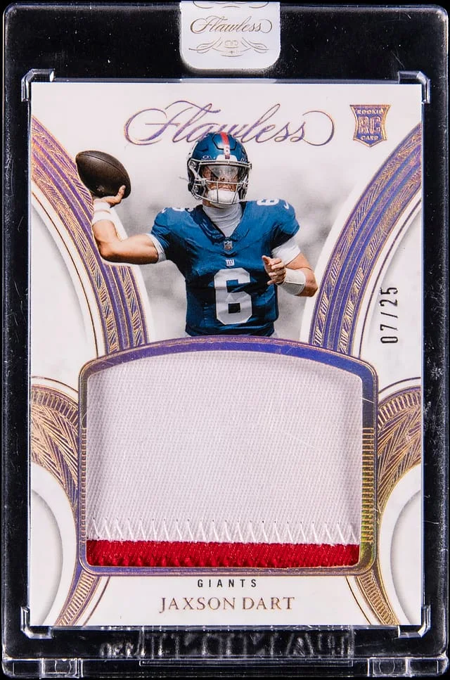 2025 Panini Flawless Jaxson Dart Patch - Panini Encased Patches #RP-JDT card image