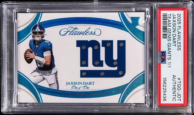 2025 Panini Flawless Jaxson Dart Team Gems Giants #TGG-JDT card image
