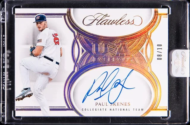 2025 Panini Flawless Paul Skenes Autograph Gold #USA-PS card image