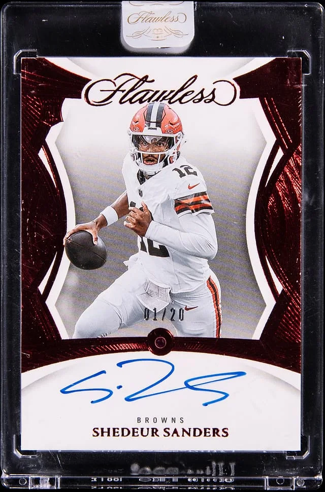 2025 Panini Flawless Shedeur Sanders Gems Signatures Ruby #RGS-SSS card image