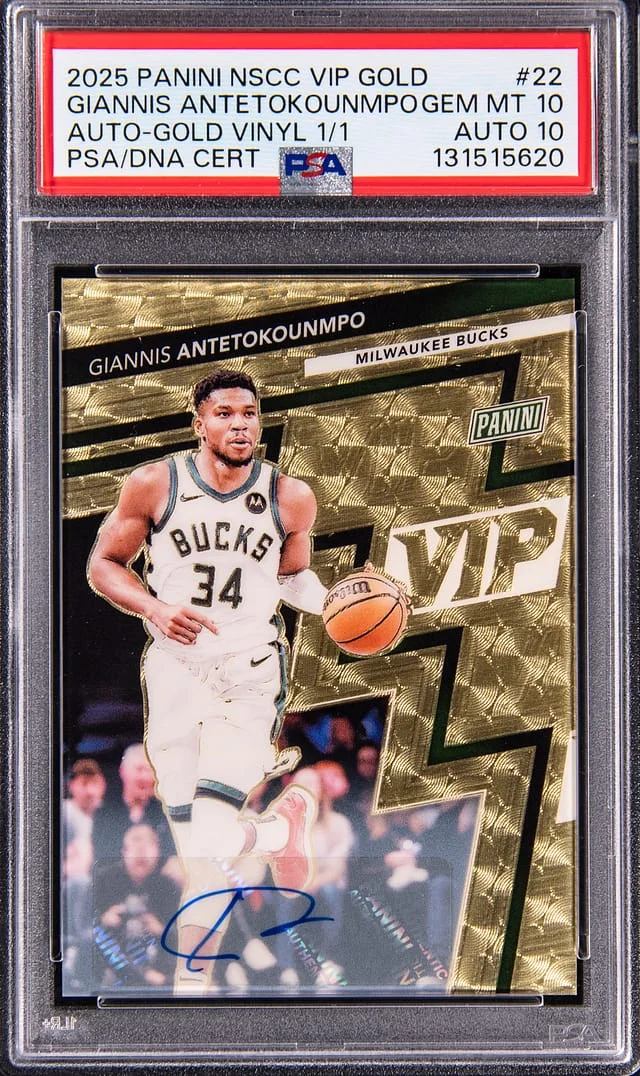 2025 Panini Giannis Antetokounmpo NSCC VIP Gold Autograph #22 card image