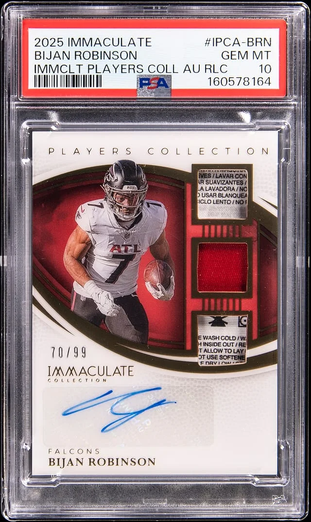 2025 Panini Immaculate Bijan Robinson Immaculate Players Collection Autograph Relic #IPCA-BRN card image