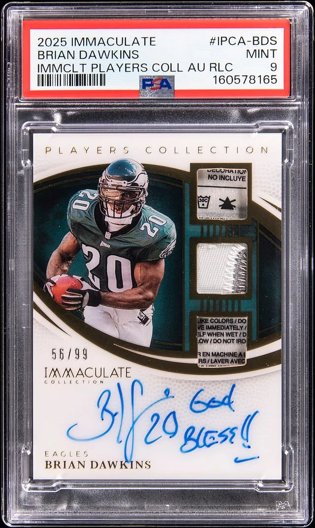 2025 Panini Immaculate Brian Dawkins Immaculate Players Collection Autograph Relic #IPCA-BDS card image