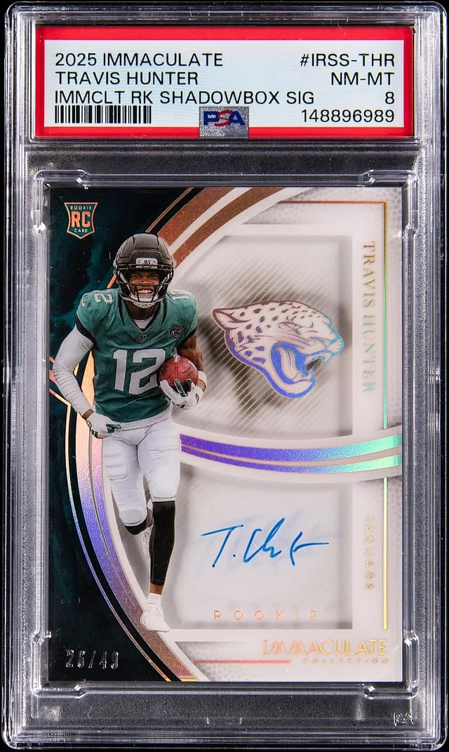 2025 Panini Immaculate Collection Travis Hunter Immaculate Shadowbox Signatures #RSS-THR card image