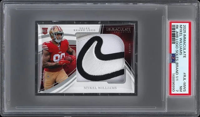 2025 Panini Immaculate Mykel Williams Jumbo Soles Brand Logo #RJL-MWS card image
