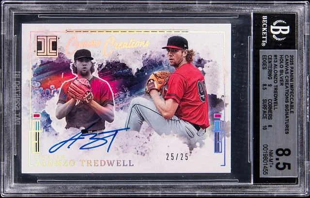 2025 Panini Impeccable Alonzo Tredwell Canvas Creations Signatures Holo Silver #CCS-AT card image