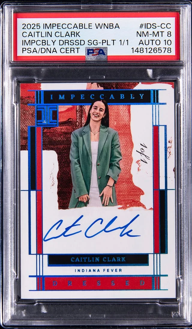 2025 Panini Impeccable Caitlin Clark WNBA Impeccably Dressed Signatures Platinum #IDS-CC card image