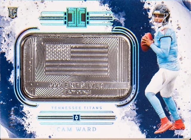 2025 Panini Impeccable Cam Ward USA Flag Silver Bar #1 card image