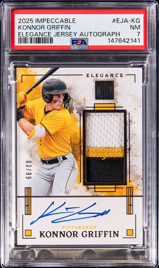 2025 Panini Impeccable Konnor Griffin Elegance Jersey Autographs #EJA-KG card image