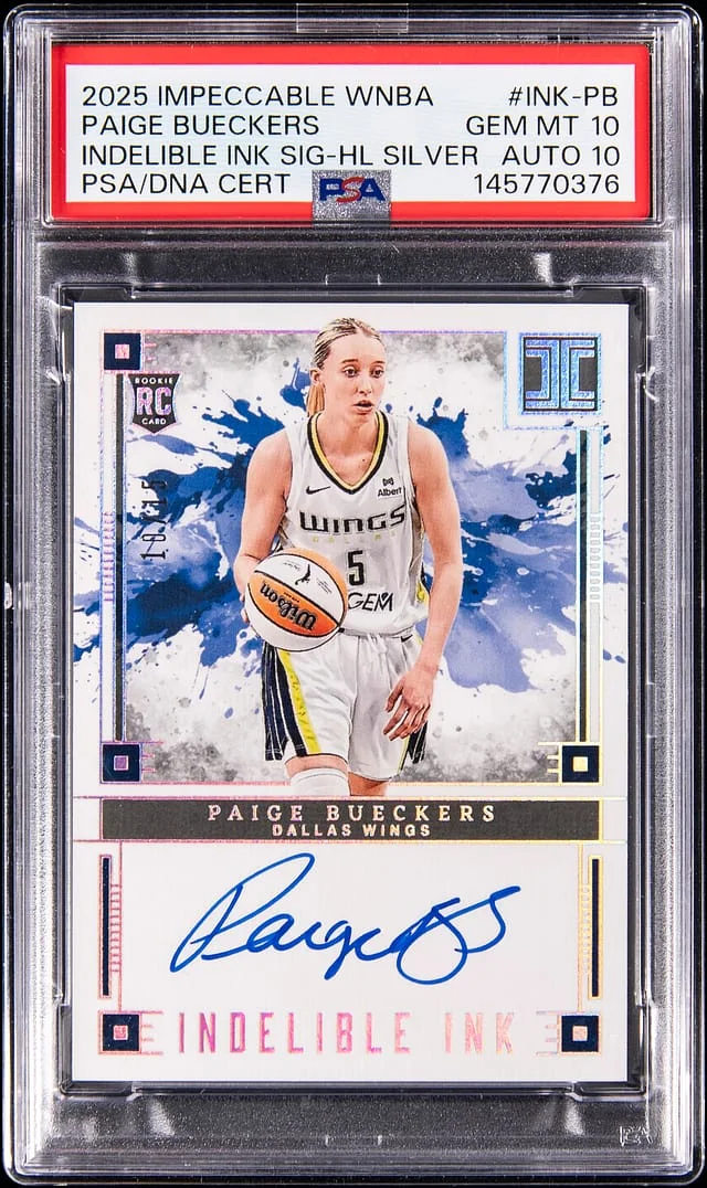 2025 Panini Impeccable Paige Bueckers WNBA Indelible Ink Signatures Holo Silver #INK-PB card image