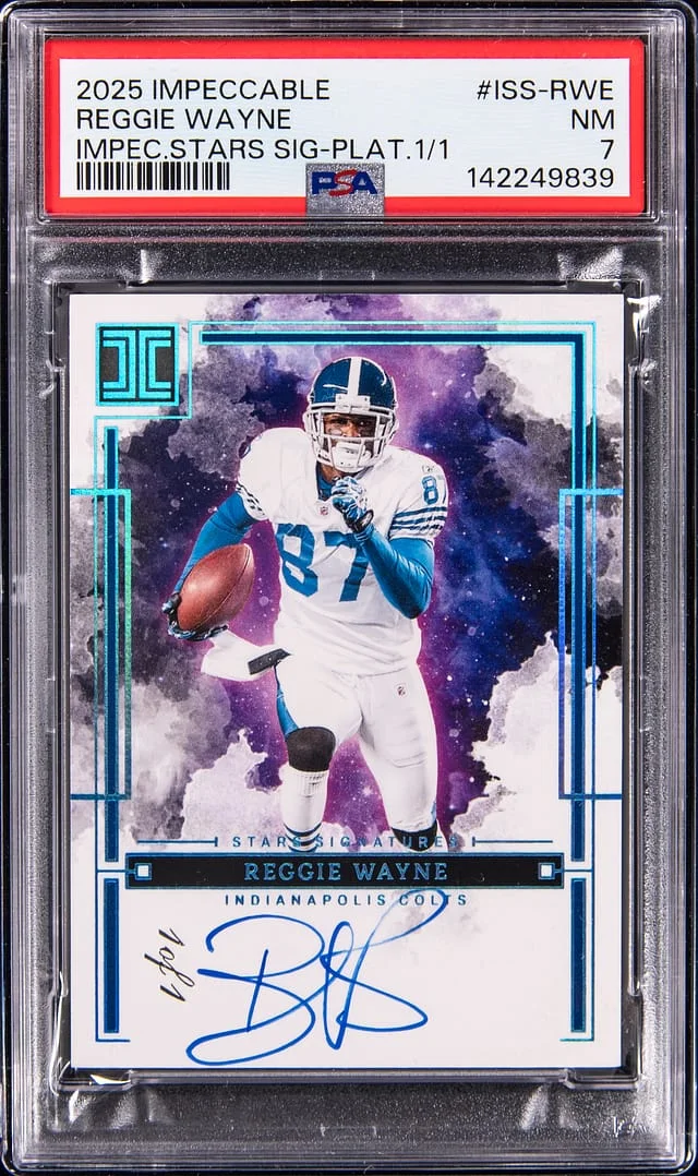2025 Panini Impeccable Reggie Wayne Stars Signatures Platinum #ISS-RWE card image