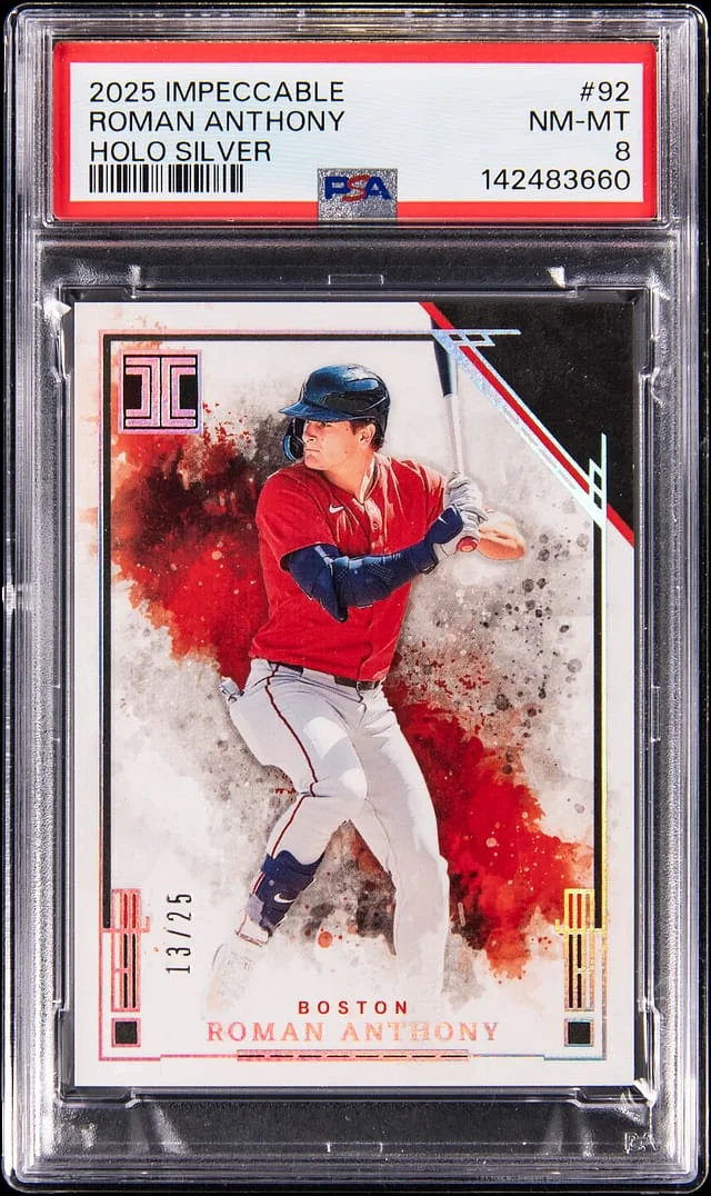 2025 Panini Impeccable Roman Anthony Holo Silver #92 card image