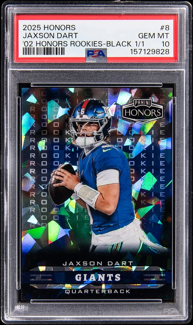 2025 Panini Jaxson Dart Honors '02 Honors Rookies Black #8 card image