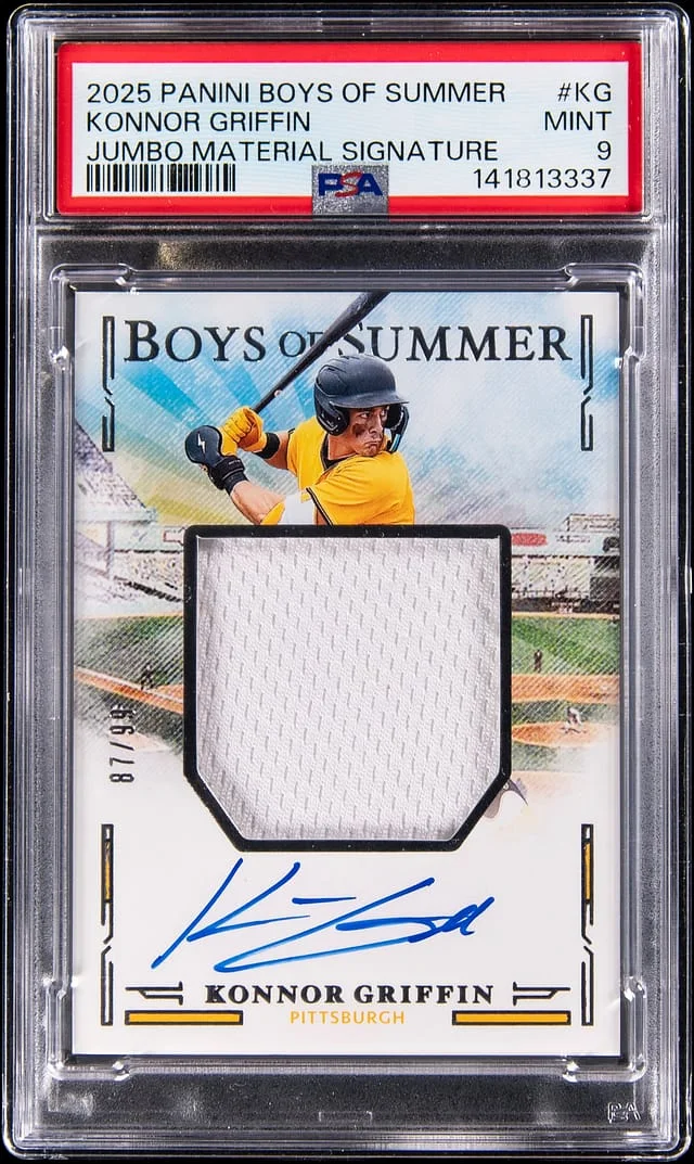 2025 Panini Konnor Griffin Boys of Summer Jumbo Material Signature #JMS-KG card image
