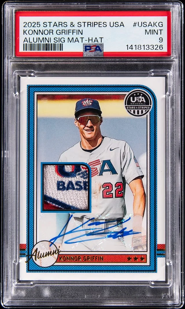 2025 Panini Konnor Griffin USA Stars & Stripes Alumni Signature Materials Hat #USA-KG card image