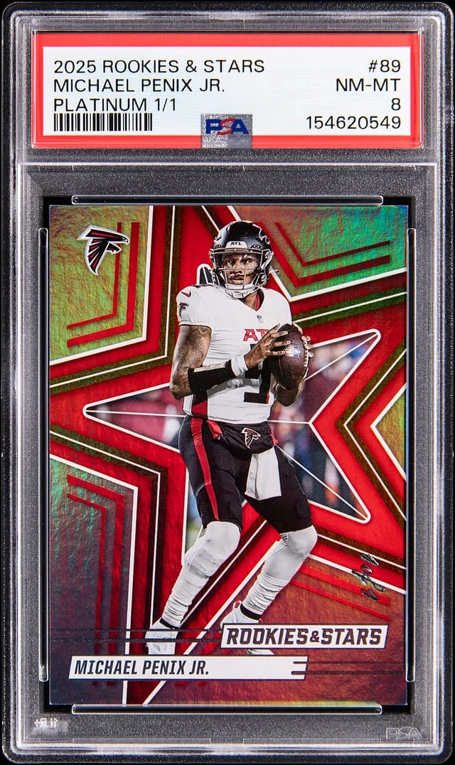 2025 Panini Michael Penix Jr. Rookies & Stars Platinum 1/1 #89 card image