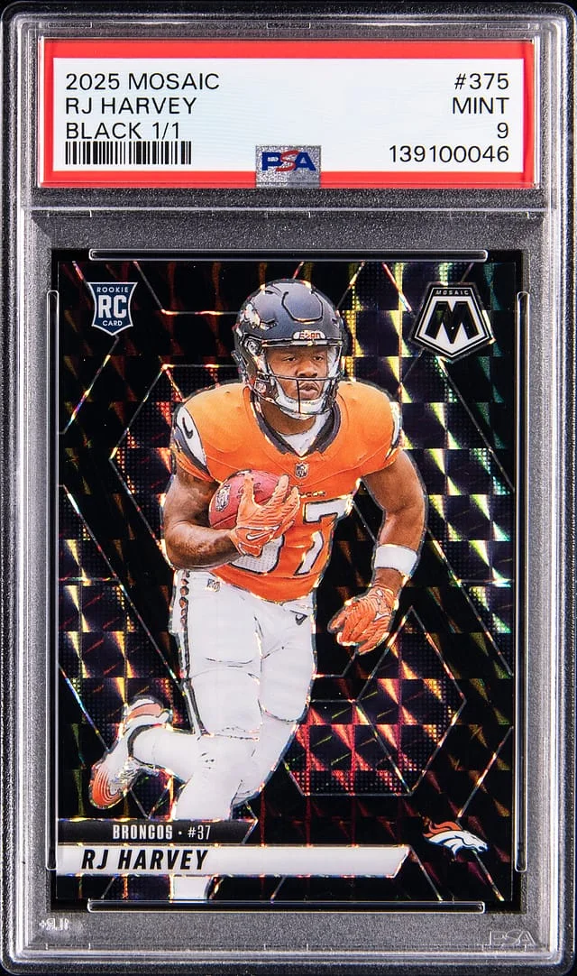 2025 Panini Mosaic RJ Harvey Black #375 card image