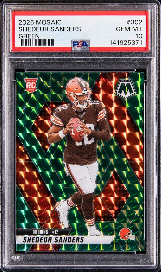 2025 Panini Mosaic Shedeur Sanders Green #302 card image