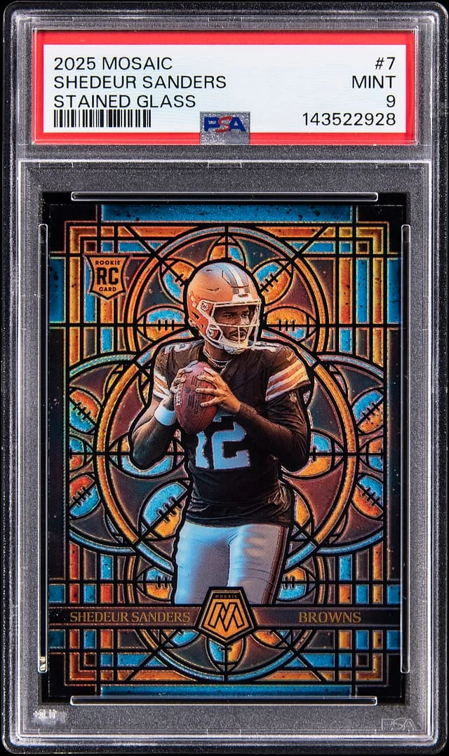2025 Panini Mosaic Shedeur Sanders Stained Glass #7 card image