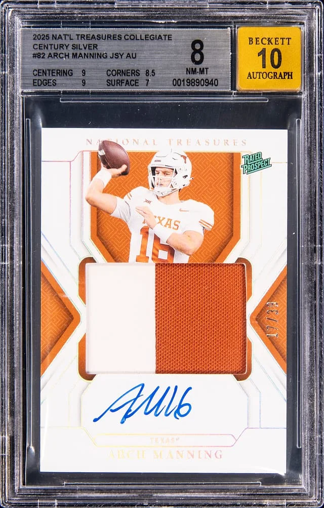 2025 Panini National Treasures Arch Manning Collegiate Century Silver #82 card image