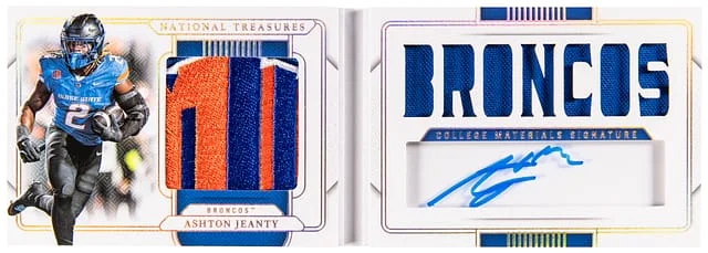2025 Panini National Treasures Ashton Jeanty College Materials Signature #CMSB-AJY card image