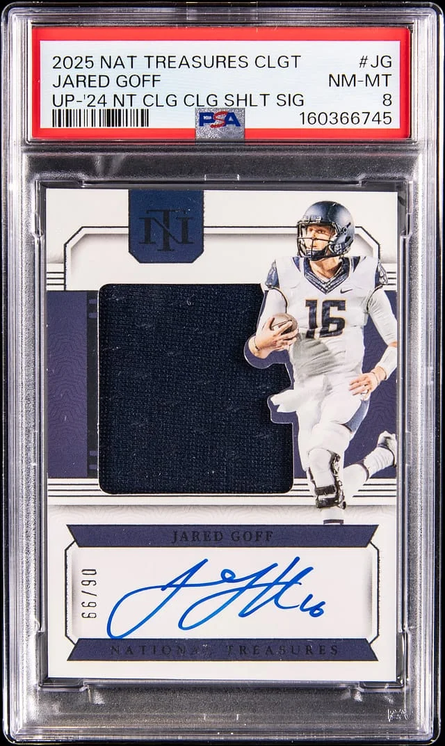 2025 Panini National Treasures Jared Goff Collegiate Update-24' NT Collegiate Silhouette Signatures #CCS-JG card image