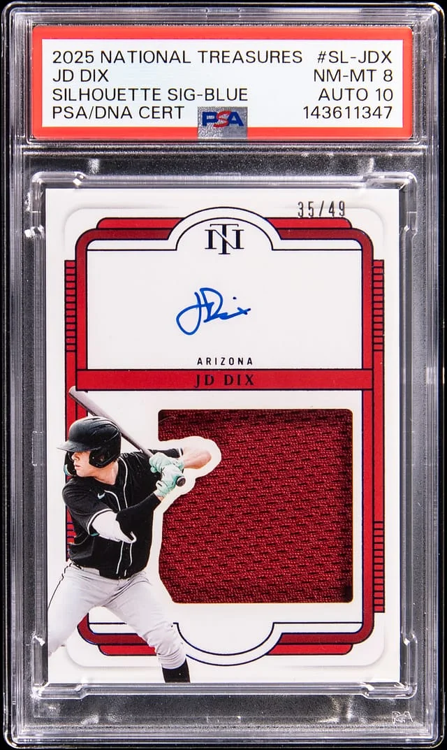 2025 Panini National Treasures J.D. Dix Silhouette Signatures Blue #SL-JDX card image