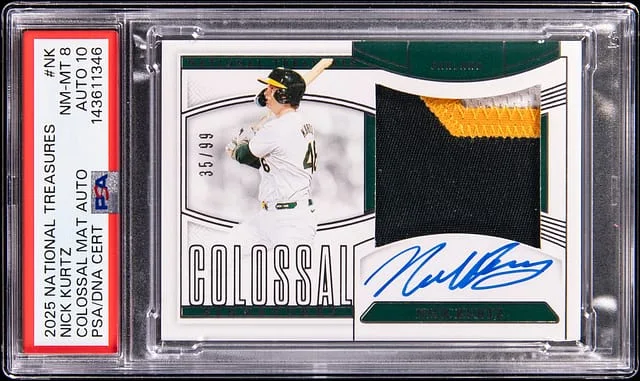 2025 Panini National Treasures Nick Kurtz Colossal Materials Autograph #CMA-NK card image