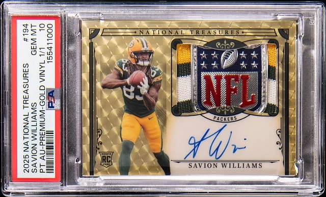 2025 Panini National Treasures Savion Williams Patch Autographs (RPA) Premium Gold Vinyl #194 card image