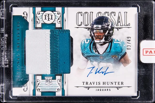 2025 Panini National Treasures Travis Hunter Colossal Signatures #CS-THR card image