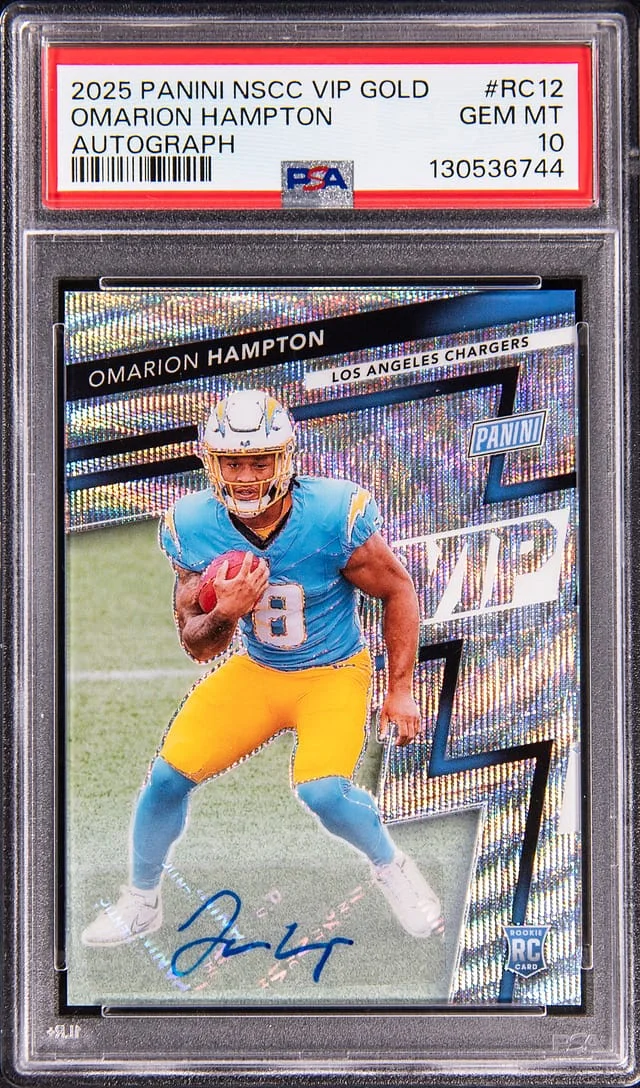 2025 Panini Omarion Hampton NSCC VIP Gold Autograph #RC12 card image